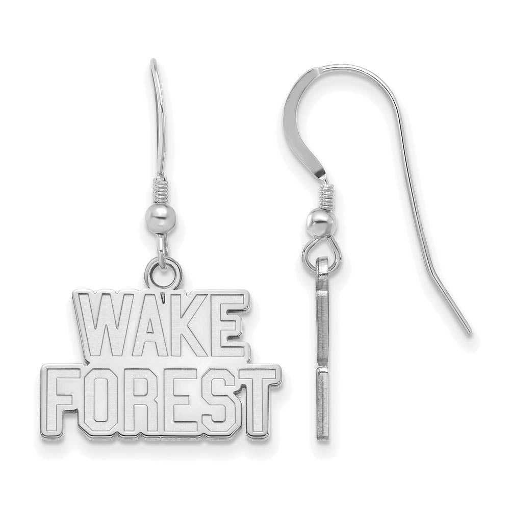 Sterling Silver Wake Forest University Small Dangle Earrings, Item E14183 by The Black Bow Jewelry Co.
