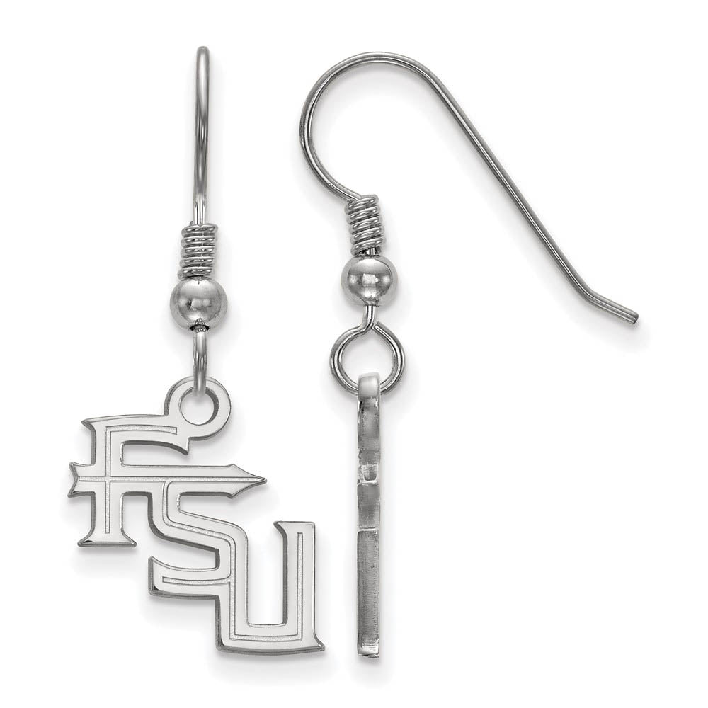 Sterling Silver Florida State University Small 'FSU' Dangle Earrings, Item E14208 by The Black Bow Jewelry Co.
