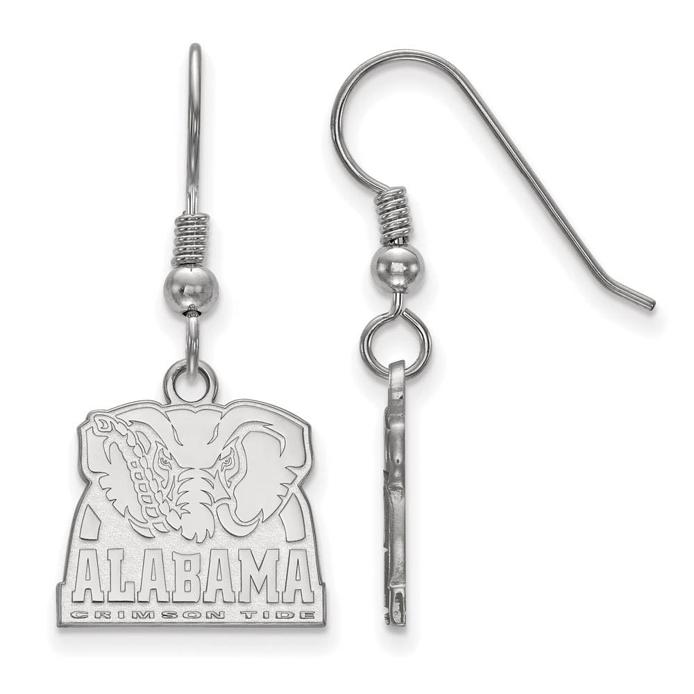 Sterling Silver University of Alabama Small Logo Dangle Earrings, Item E14212 by The Black Bow Jewelry Co.