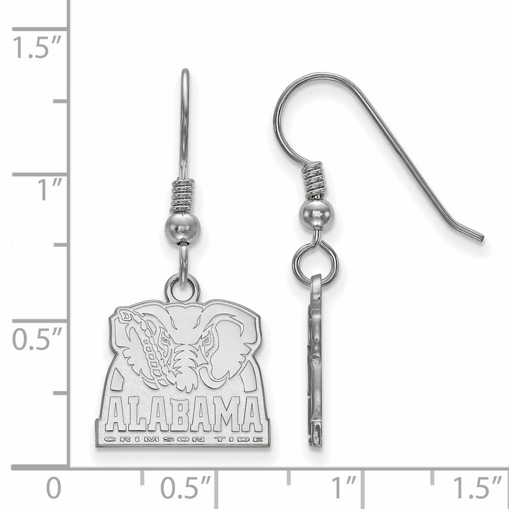 Alternate view of the Sterling Silver University of Alabama Small Logo Dangle Earrings by The Black Bow Jewelry Co.