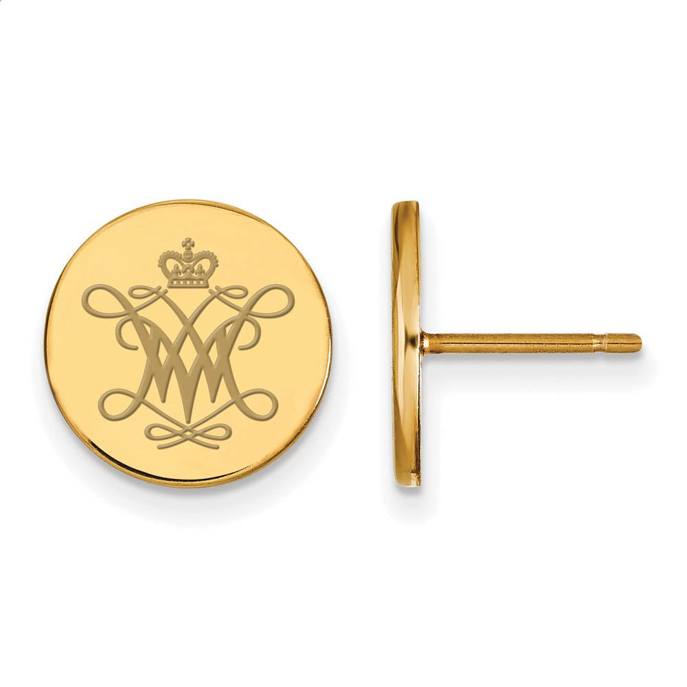 14k Gold Plated Silver William and Mary Enamel Disc Earrings, Item E14217 by The Black Bow Jewelry Co.