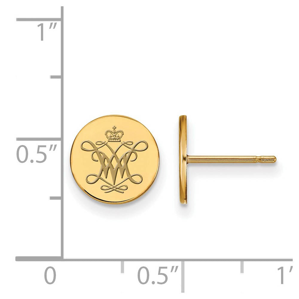 Alternate view of the 14k Gold Plated Silver William and Mary Enamel Disc Earrings by The Black Bow Jewelry Co.