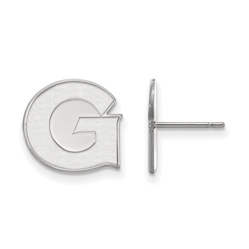 10k White Gold Georgetown University Small Post Earrings, Item E14235 by The Black Bow Jewelry Co.