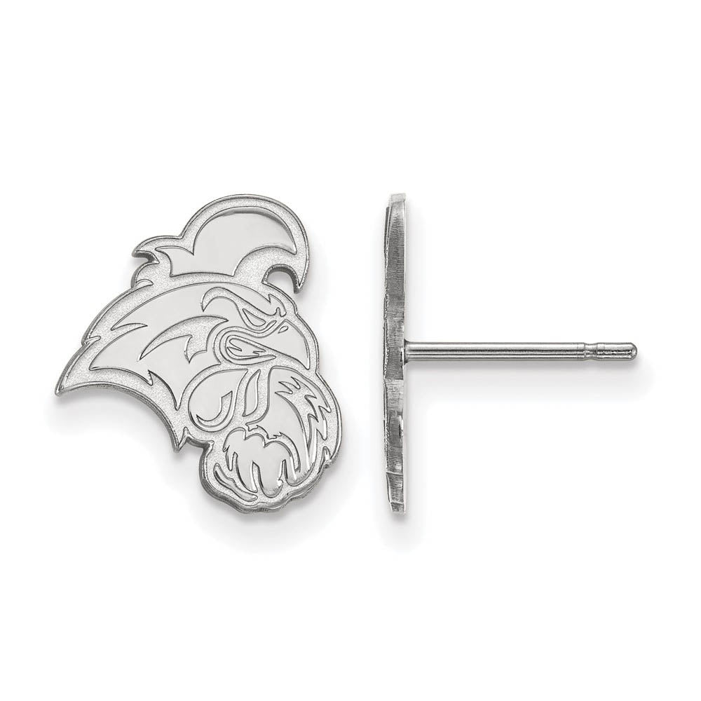 10k White Gold Coastal Carolina University Small Post Earrings, Item E14286 by The Black Bow Jewelry Co.