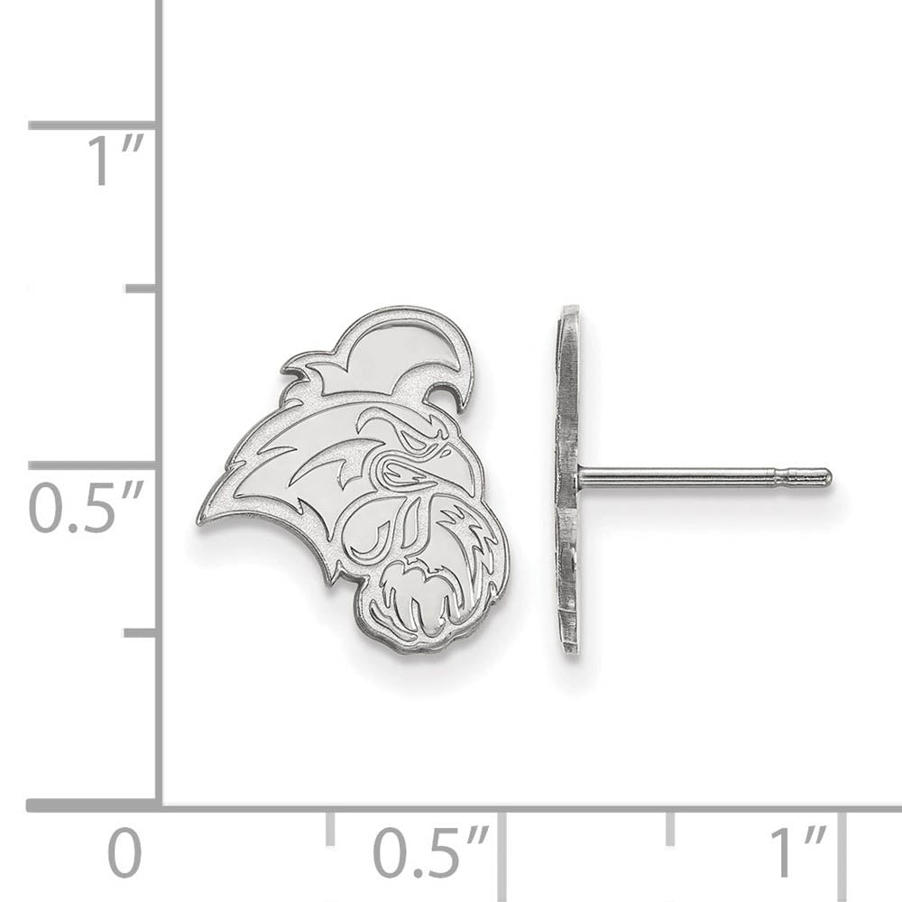 Alternate view of the 10k White Gold Coastal Carolina University Small Post Earrings by The Black Bow Jewelry Co.