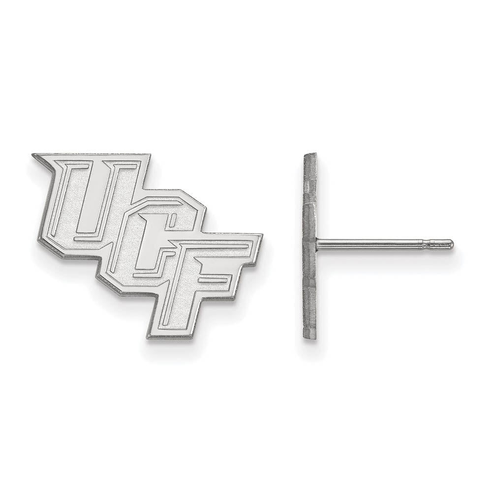 10k White Gold Univ. of Central Florida 'UCF' Small Post Earrings, Item E14307 by The Black Bow Jewelry Co.