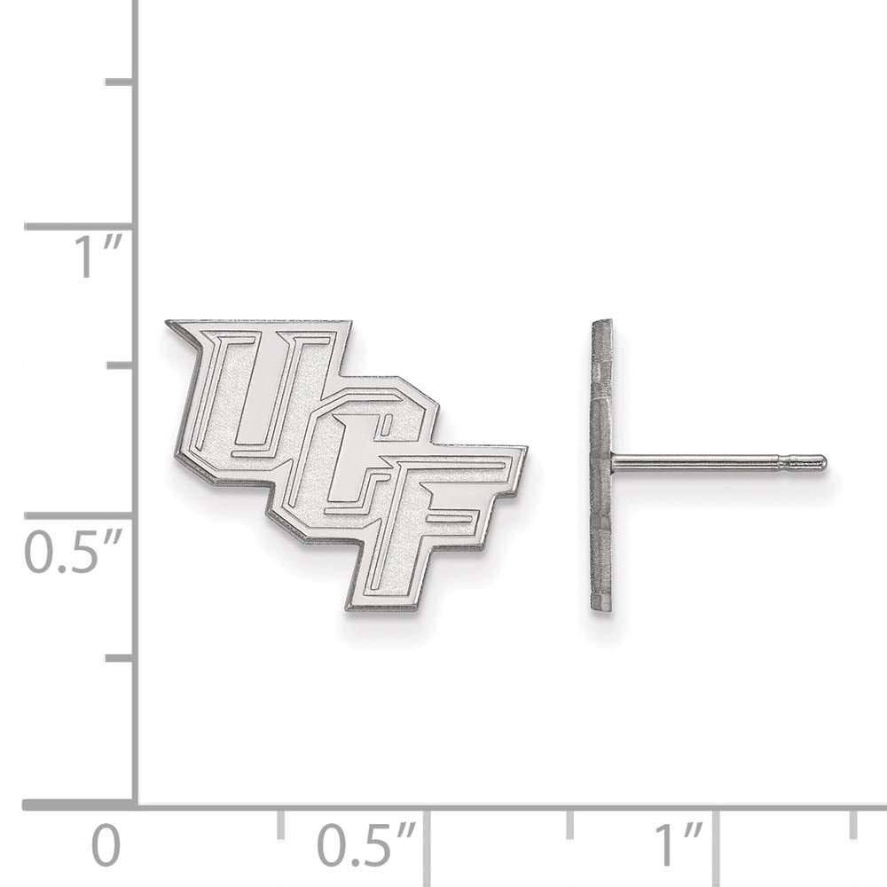 Alternate view of the 10k White Gold Univ. of Central Florida 'UCF' Small Post Earrings by The Black Bow Jewelry Co.
