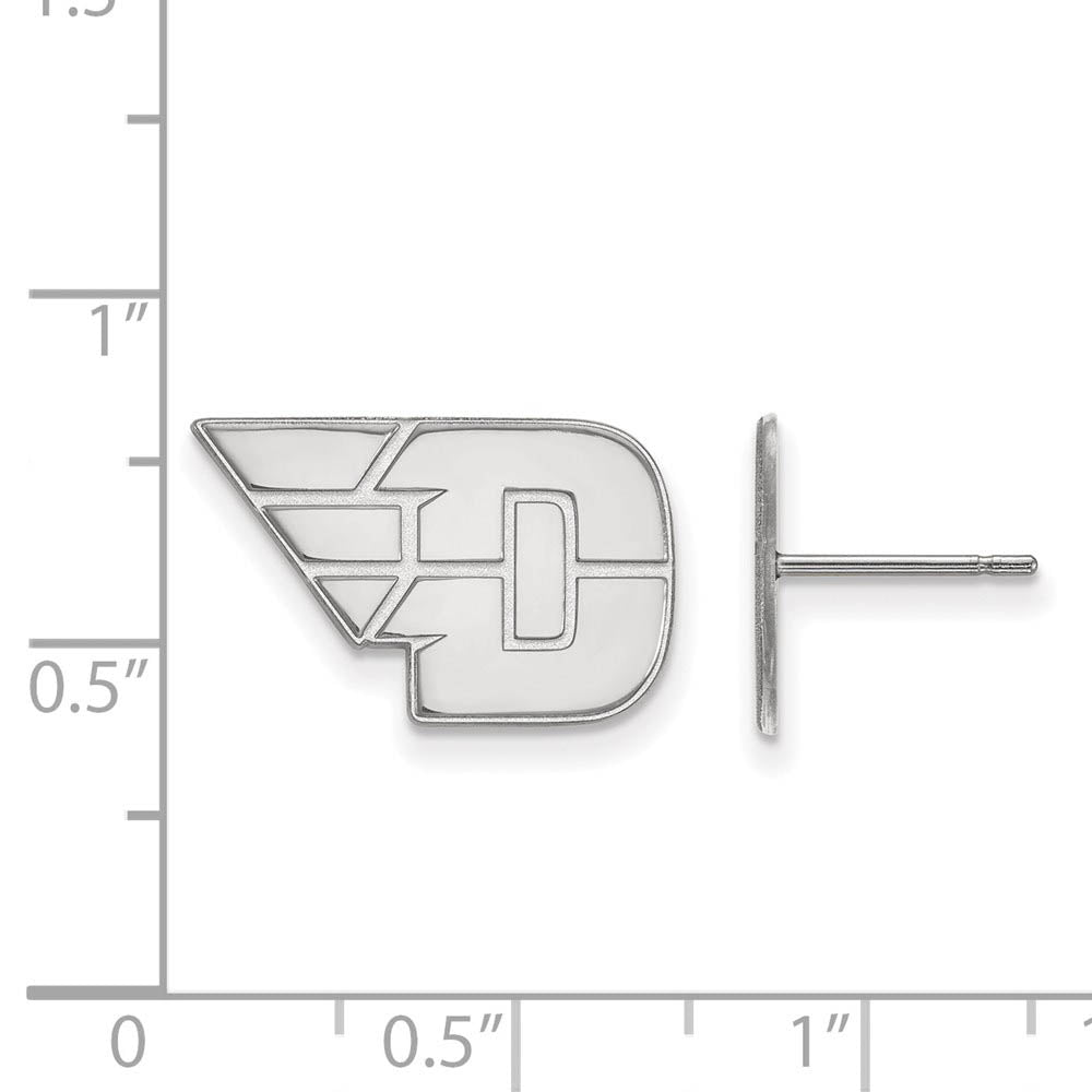 Alternate view of the 10k White Gold University of Dayton Small Post Earrings by The Black Bow Jewelry Co.