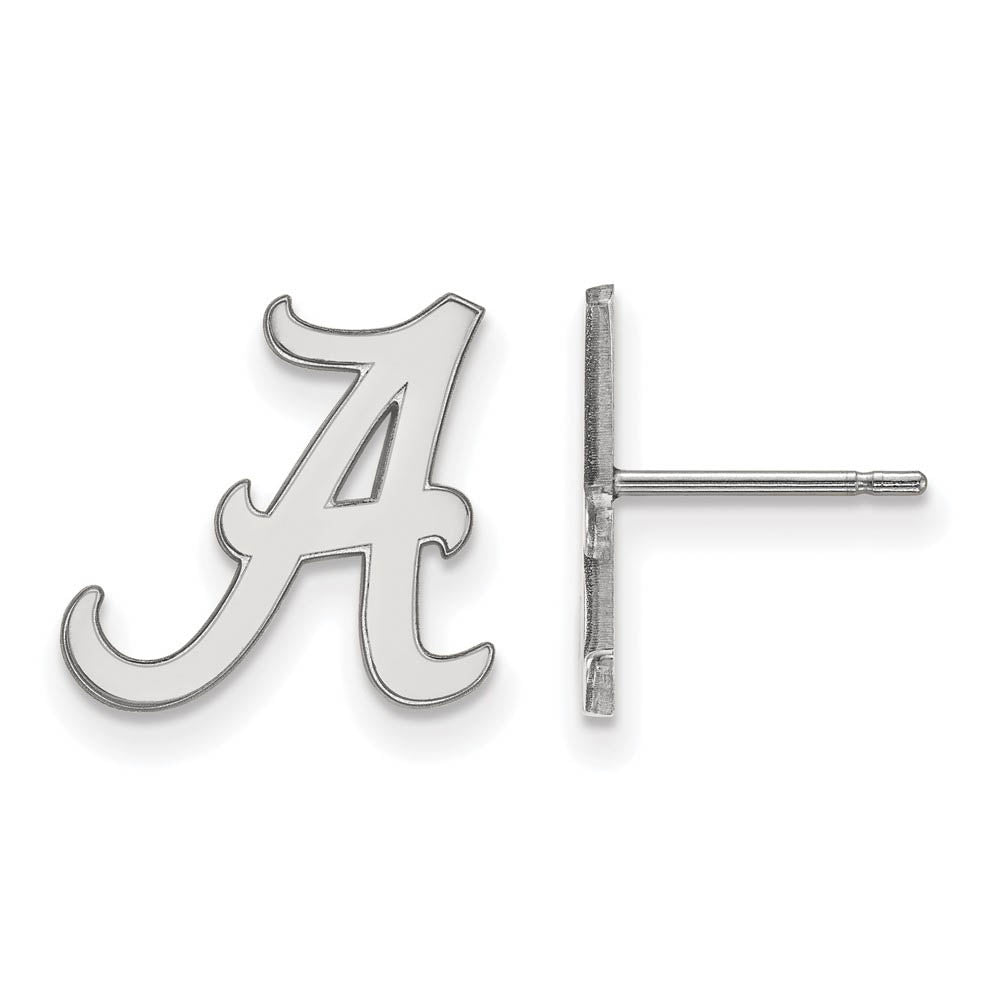 10k White Gold University of Alabama Small Post Earrings, Item E14335 by The Black Bow Jewelry Co.