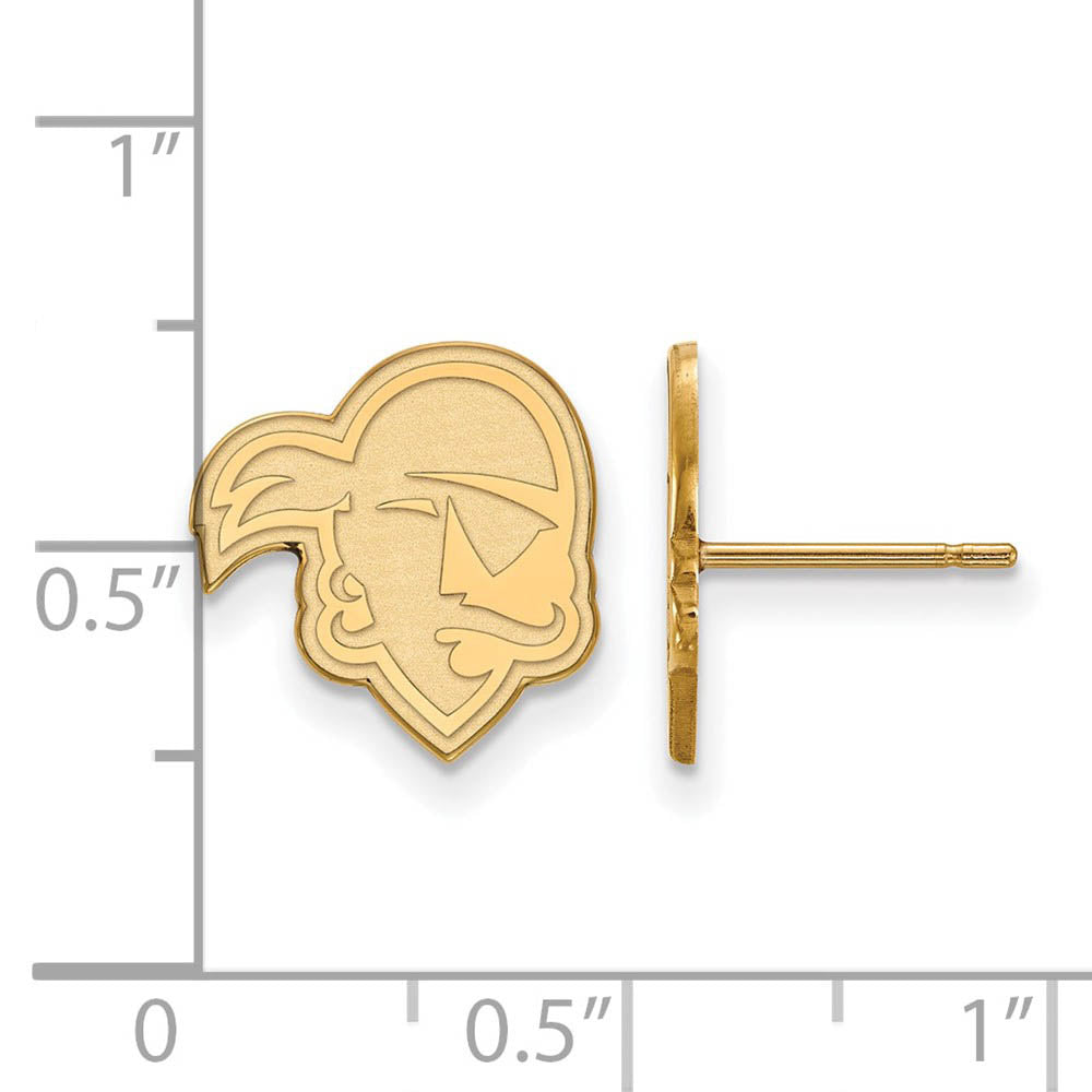 Alternate view of the 10k Yellow Gold Seton Hall University Small Post Earrings by The Black Bow Jewelry Co.