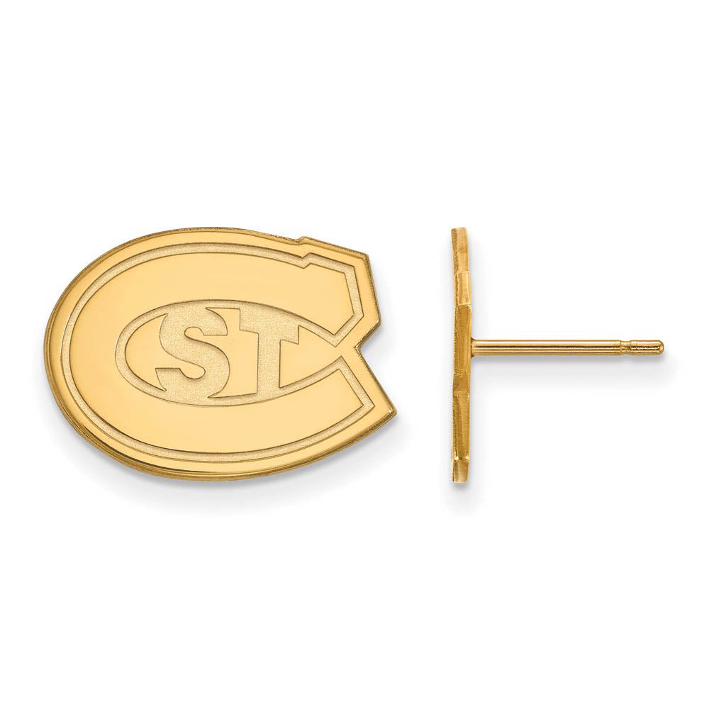 10k Yellow Gold St. Cloud State Small Post Earrings, Item E14428 by The Black Bow Jewelry Co.