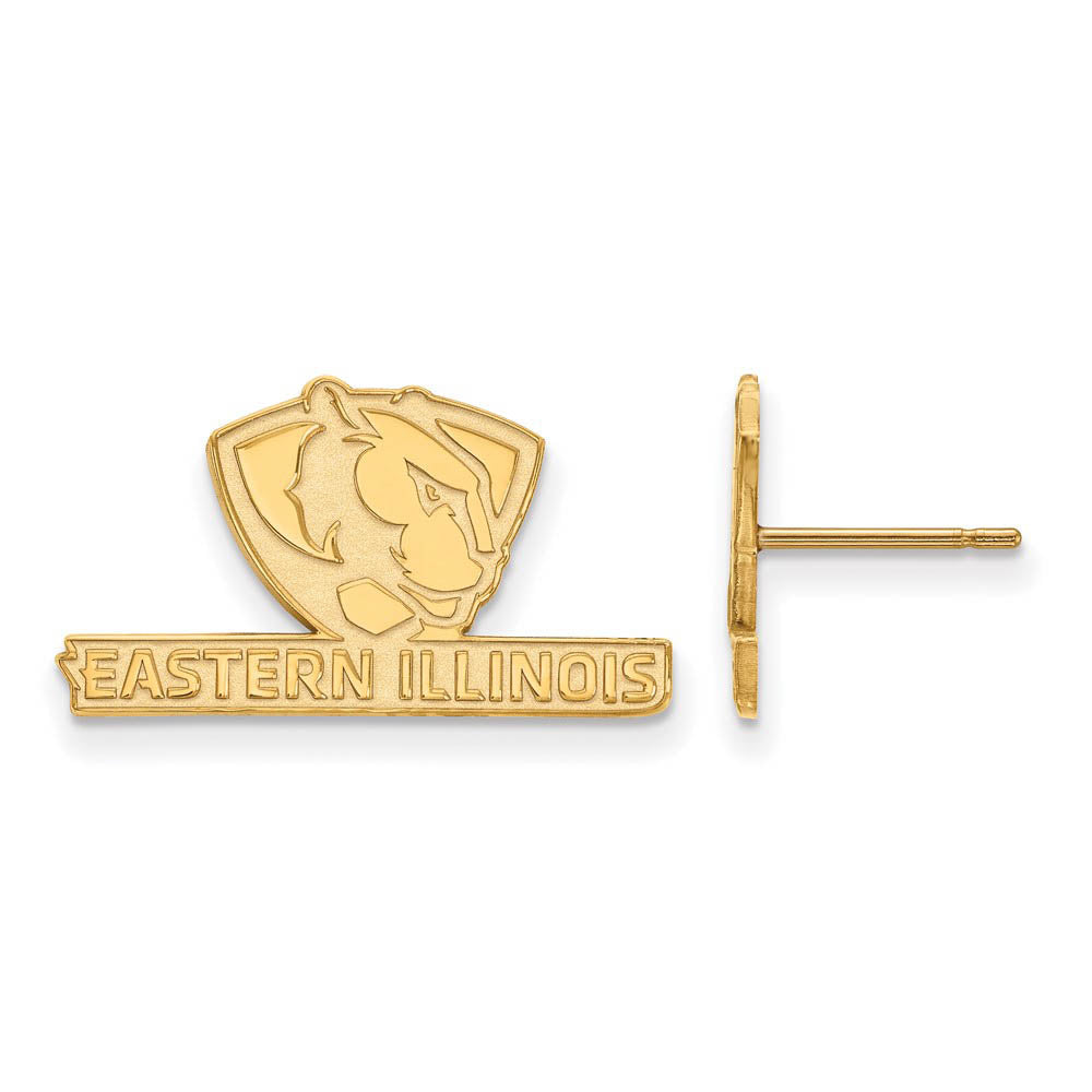 10k Yellow Gold Eastern Illinois University Small Post Earrings, Item E14450 by The Black Bow Jewelry Co.