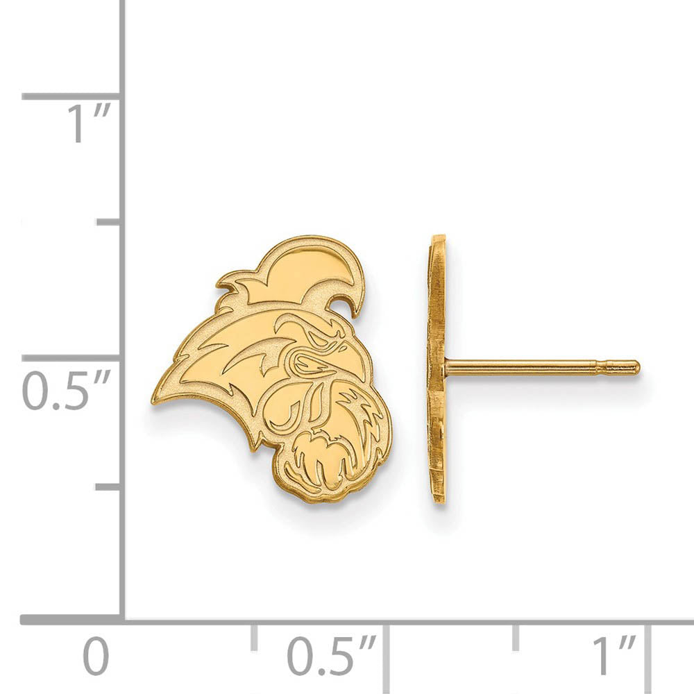 Alternate view of the 10k Yellow Gold Coastal Carolina University Small Post Earrings by The Black Bow Jewelry Co.