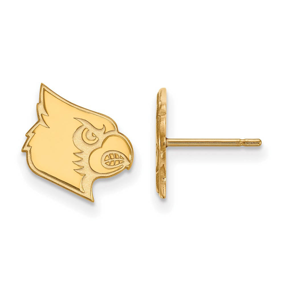 10k Yellow Gold University of Louisville Small Post Earrings, Item E14542 by The Black Bow Jewelry Co.