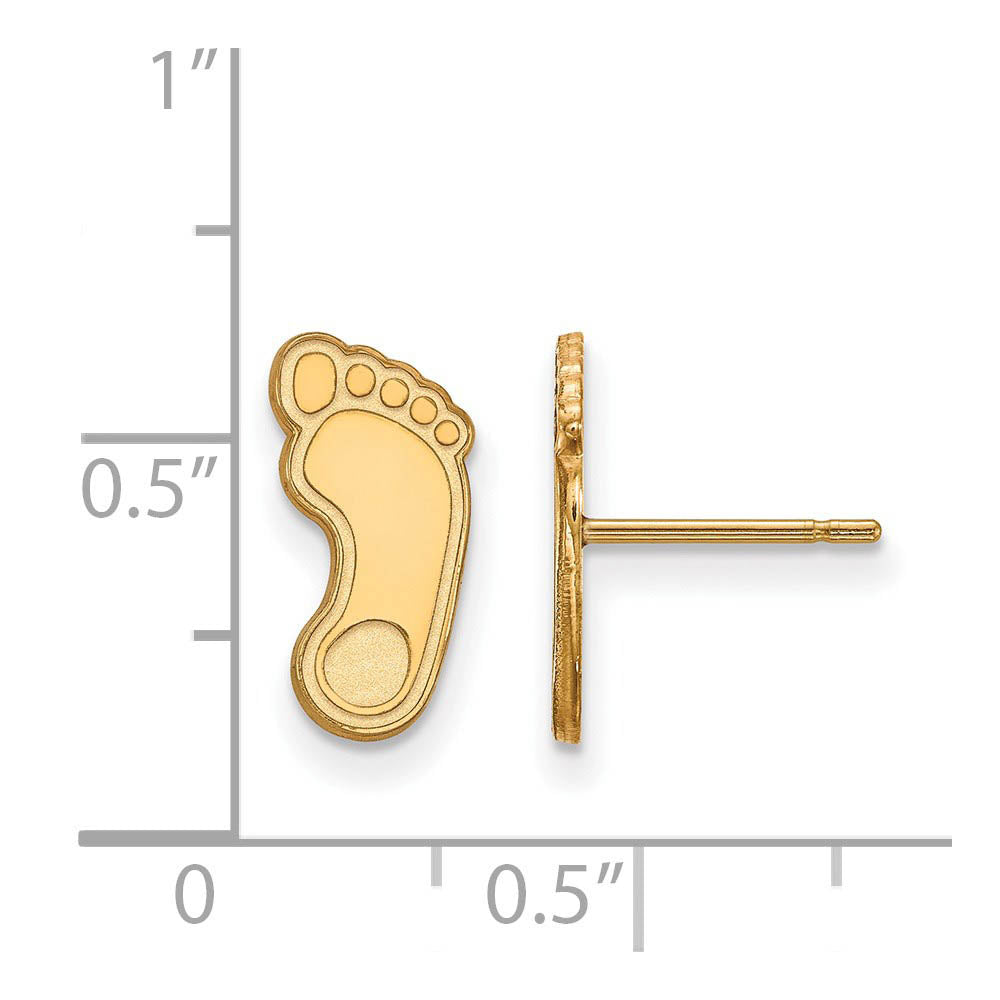 Alternate view of the 10k Yellow Gold U of North Carolina Small Post Earrings by The Black Bow Jewelry Co.