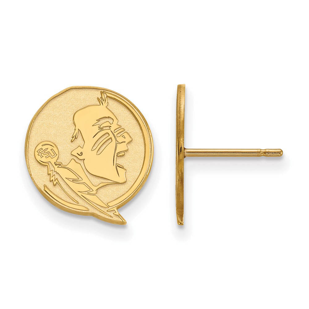 10K Yellow Gold Florida State University Small Post Earrings, Item E14549 by The Black Bow Jewelry Co.