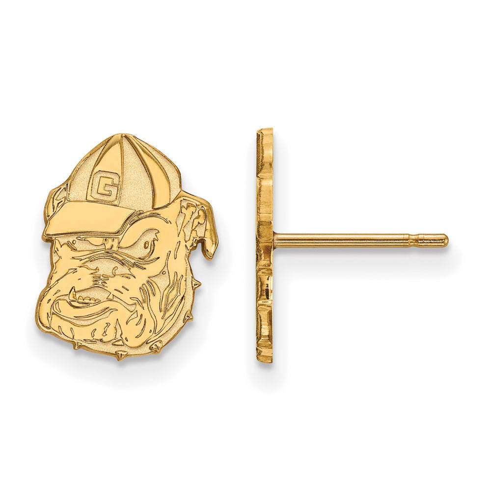 10k Yellow Gold University of Georgia Small Post Earrings, Item E14551 by The Black Bow Jewelry Co.
