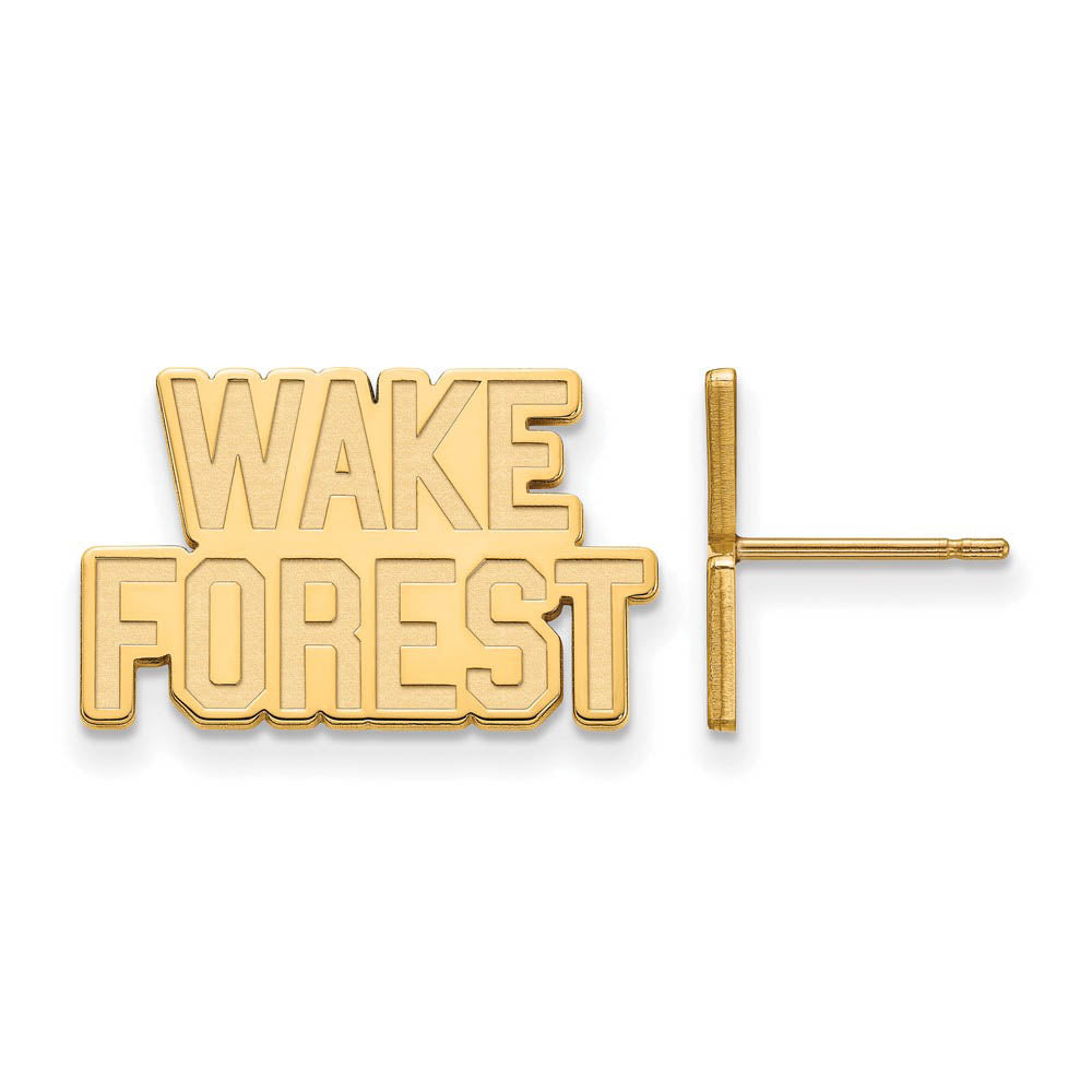 10k Yellow Gold Wake Forest University Small Post Earrings, Item E14575 by The Black Bow Jewelry Co.