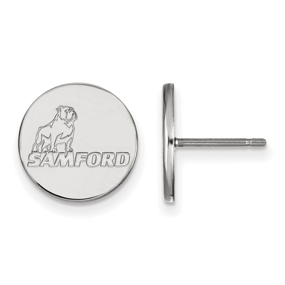 14k White Gold Samford University Small Post Earrings, Item E14602 by The Black Bow Jewelry Co.