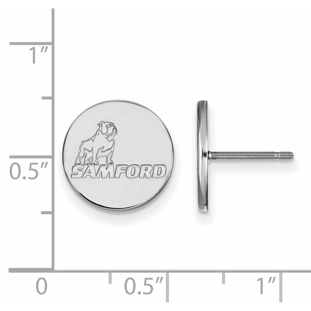 Alternate view of the 14k White Gold Samford University Small Post Earrings by The Black Bow Jewelry Co.