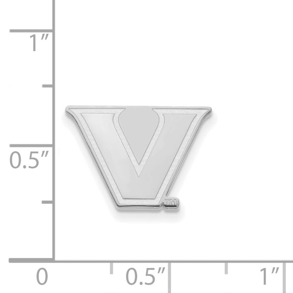 Alternate view of the 14k White Gold Vanderbilt University Small Post Earrings by The Black Bow Jewelry Co.