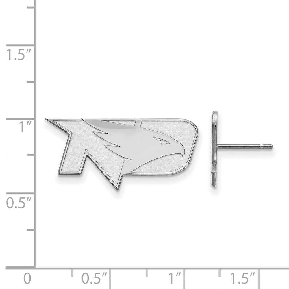 Alternate view of the 14k White Gold Univ. of North Dakota Small Post Earrings by The Black Bow Jewelry Co.