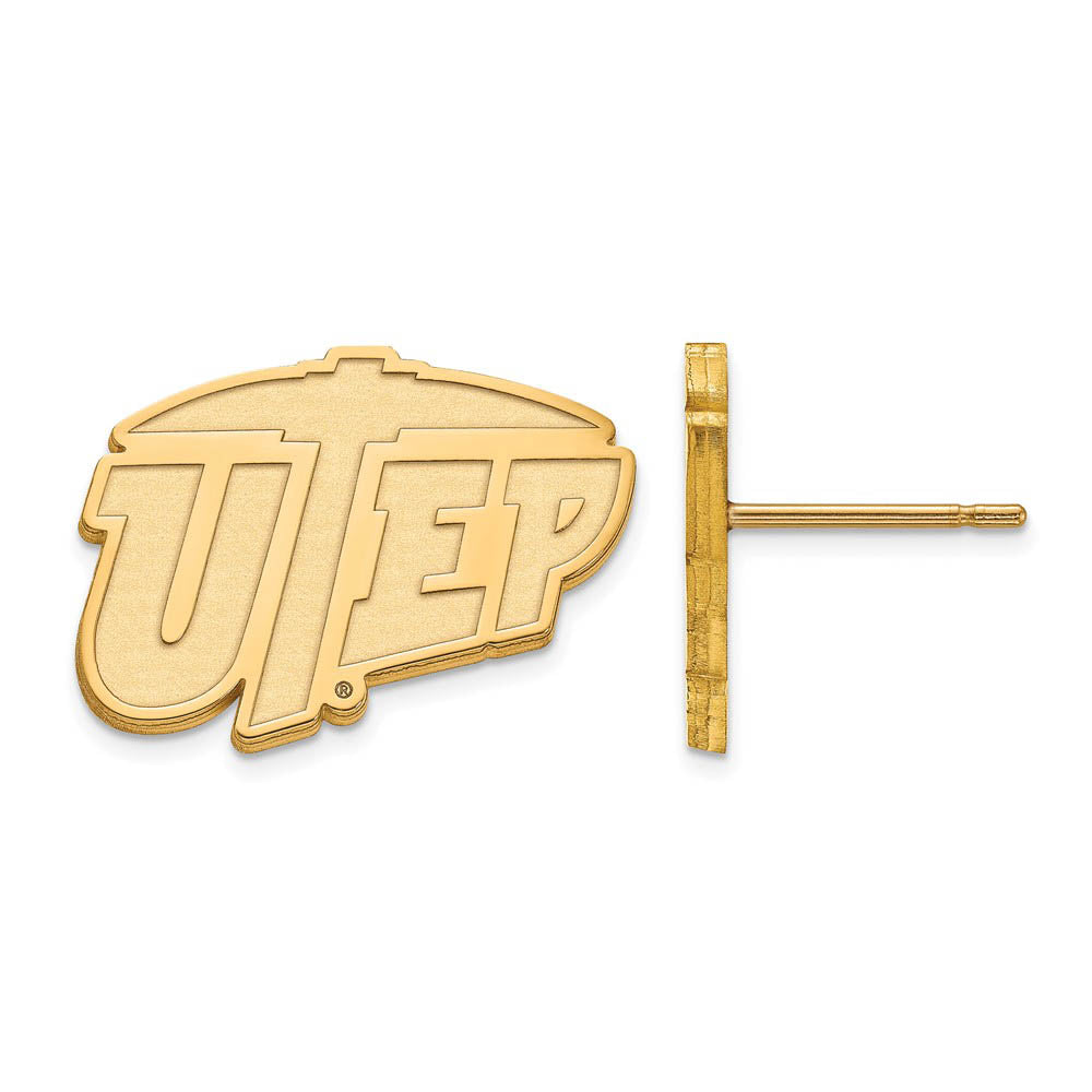 14k Yellow Gold University of Texas El Paso Post Earrings, Item E14791 by The Black Bow Jewelry Co.