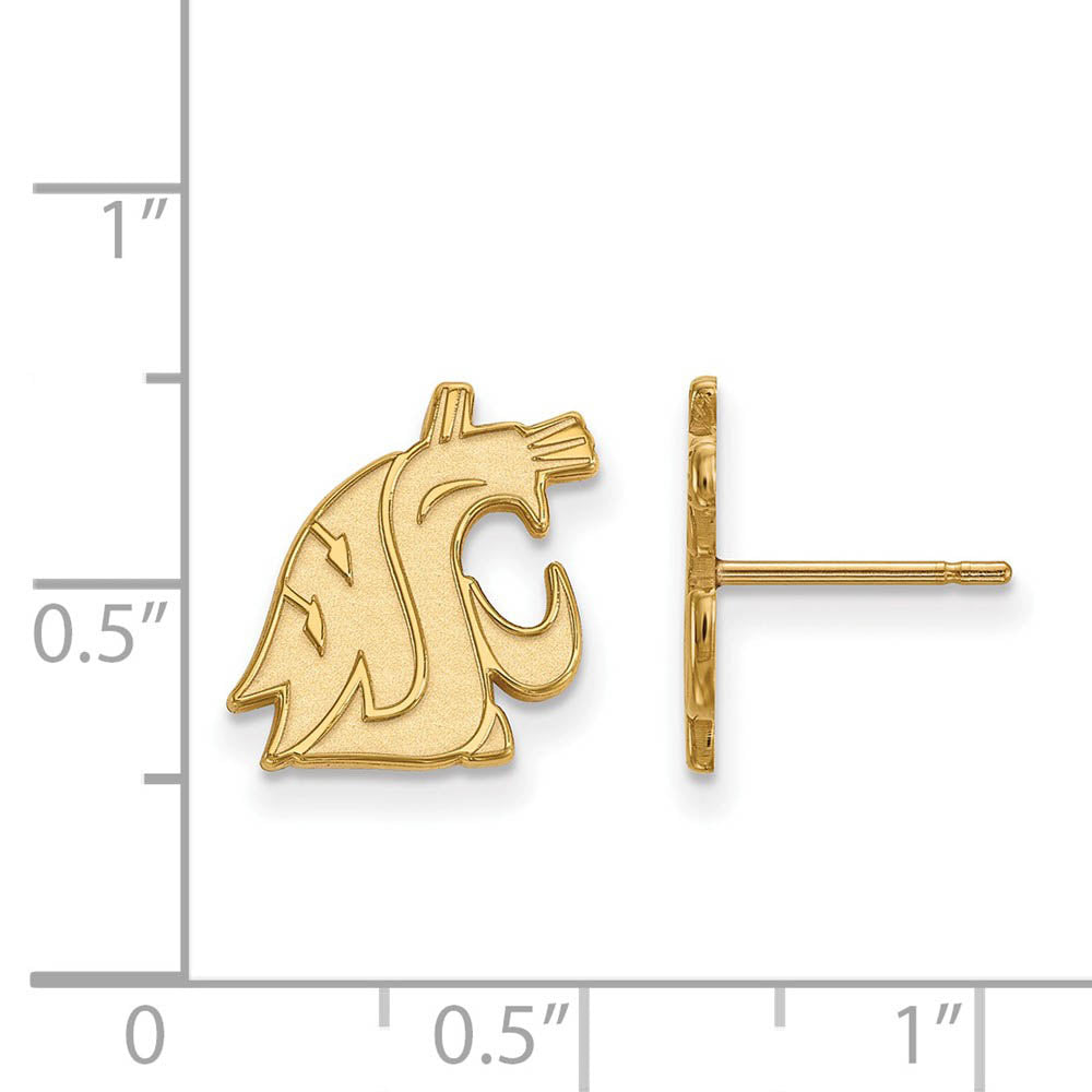 Alternate view of the 14k Yellow Gold Washington State Small Post Earrings by The Black Bow Jewelry Co.