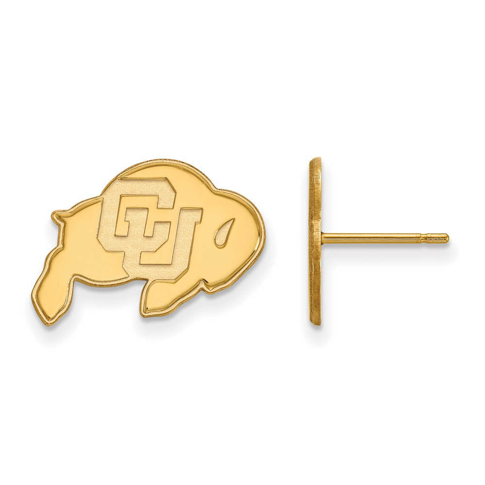 14k Yellow Gold University of Colorado Small Post Earrings, Item E14836 by The Black Bow Jewelry Co.