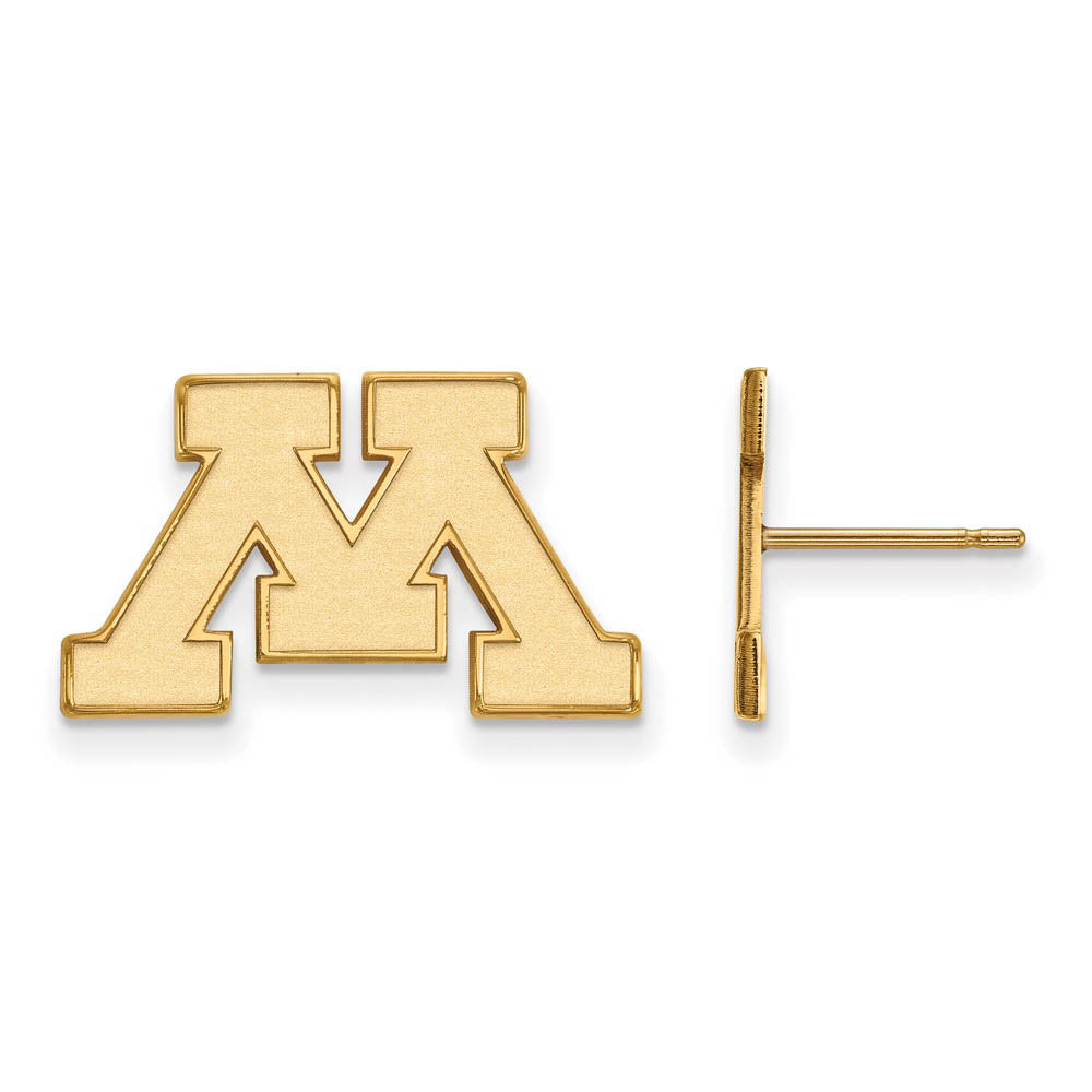 14k Yellow Gold University of Minnesota Small Post Earrings, Item E14840 by The Black Bow Jewelry Co.