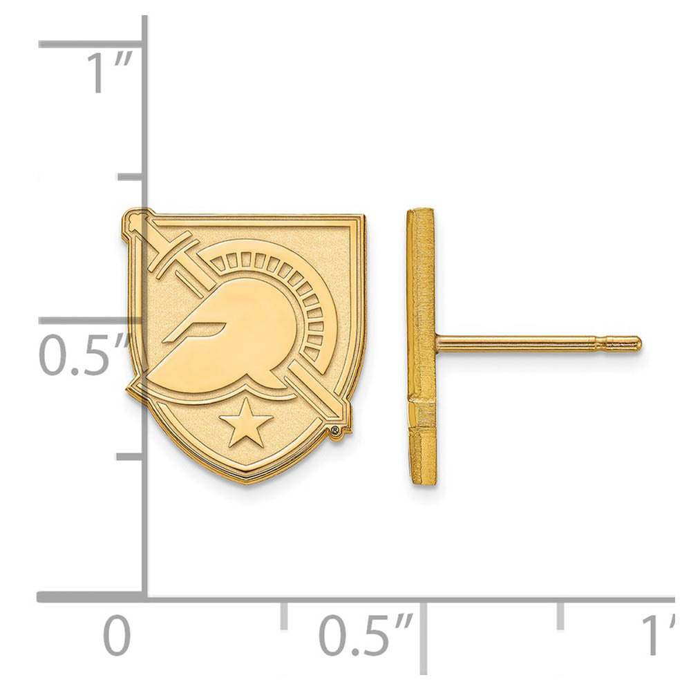Alternate view of the 14k Yellow Gold U.S. Military Academy Small Post Earrings by The Black Bow Jewelry Co.