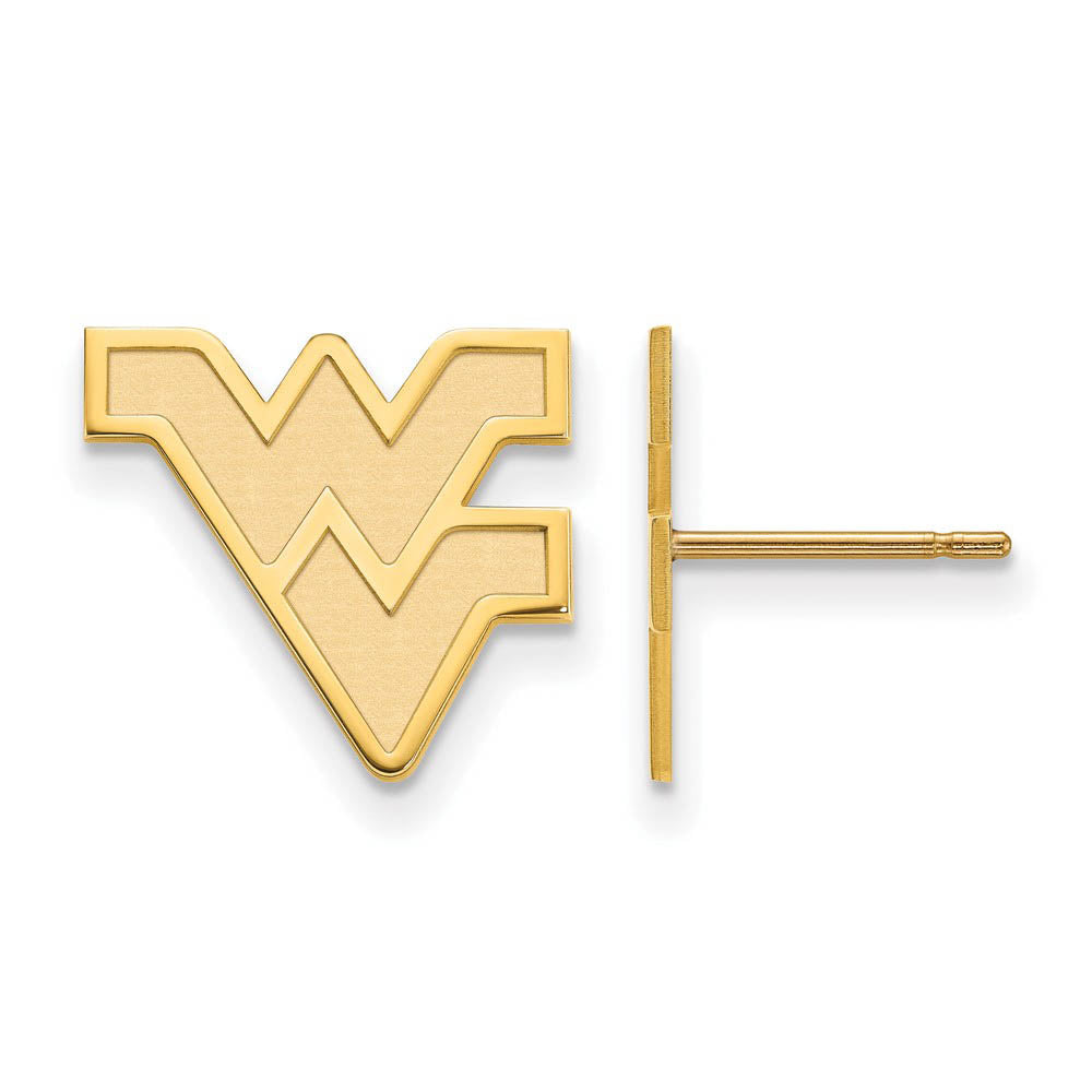 14k Yellow Gold West Virginia University Small Post Earrings, Item E14878 by The Black Bow Jewelry Co.