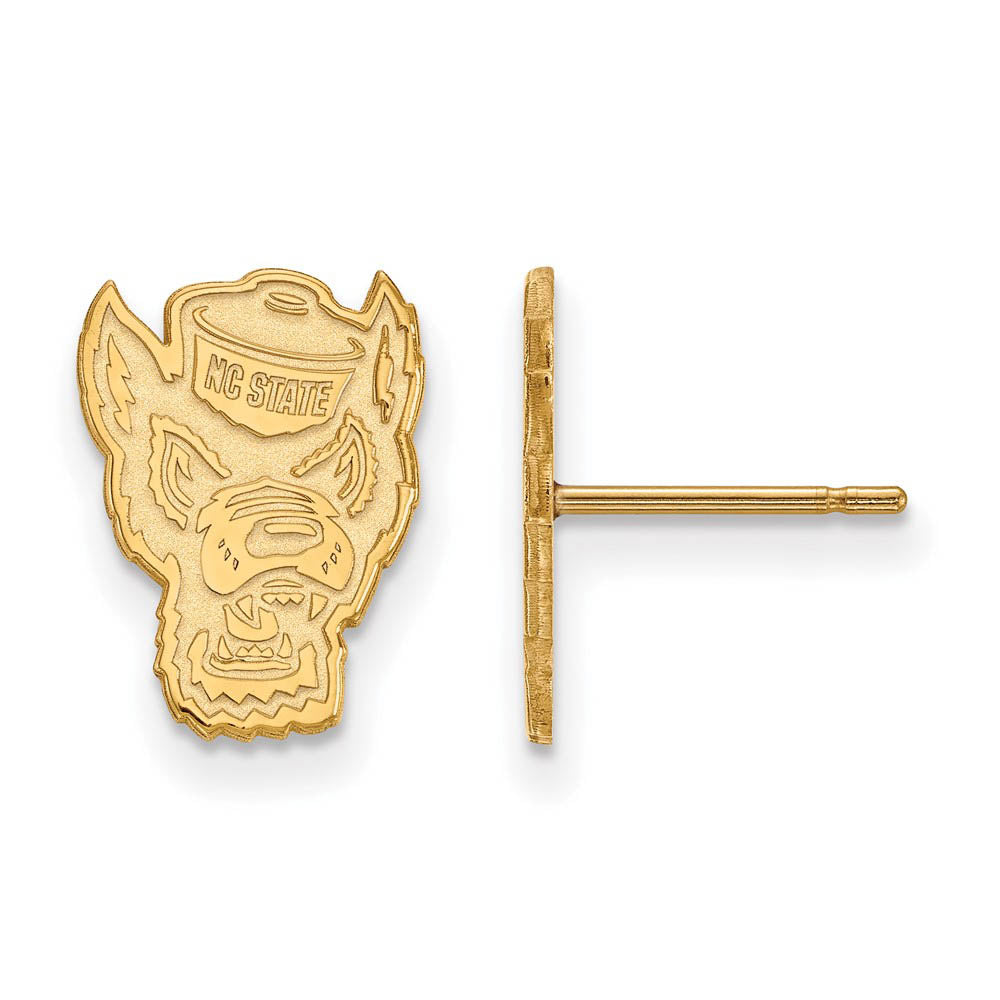 14k Yellow Gold North Carolina State Post Earrings, Item E14914 by The Black Bow Jewelry Co.
