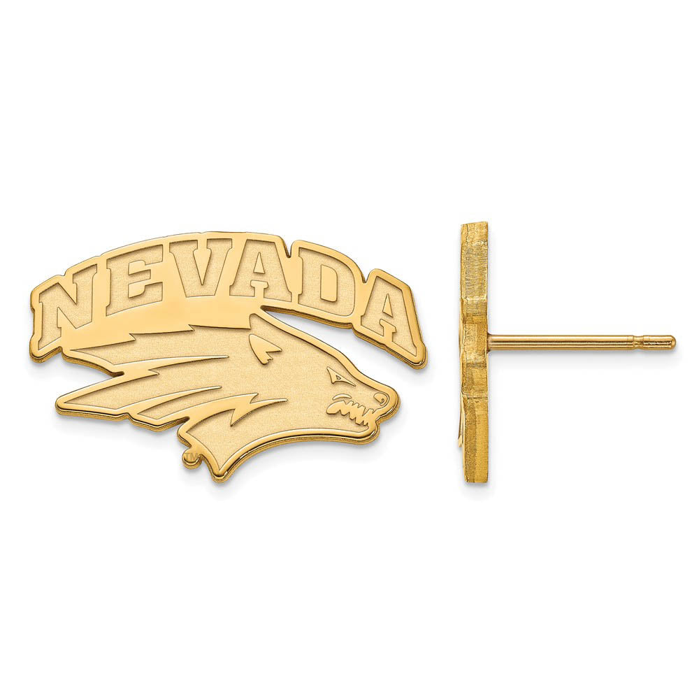 14k Gold Plated Silver University of Nevada Small Post Earrings, Item E14967 by The Black Bow Jewelry Co.