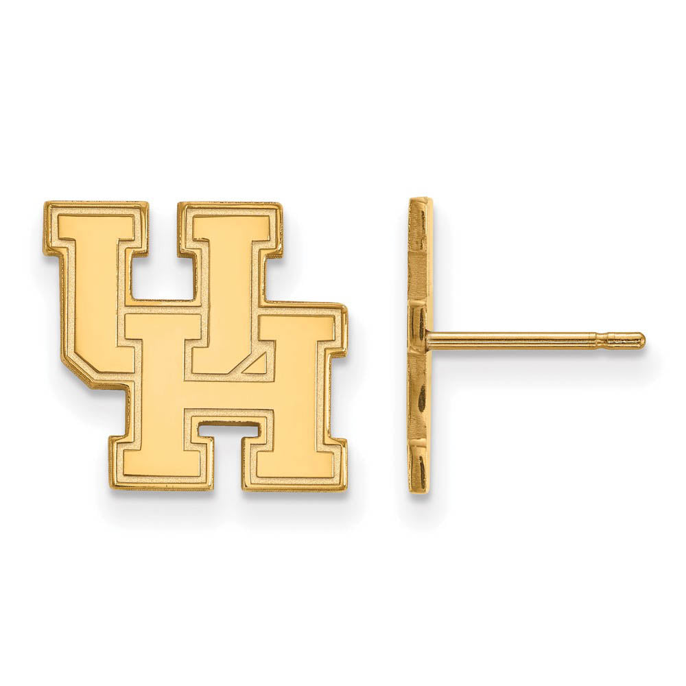 14k Gold Plated Silver University of Houston Small Post Earrings, Item E15022 by The Black Bow Jewelry Co.