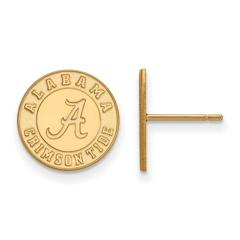 14k Gold Plated Silver University of Alabama Small Post Earrings, Item E15092 by The Black Bow Jewelry Co.