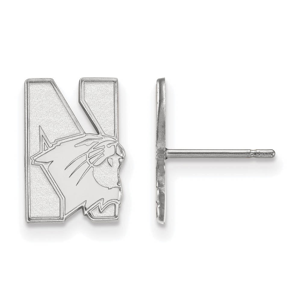 Sterling Silver Northwestern University Small Post Earrings, Item E15143 by The Black Bow Jewelry Co.