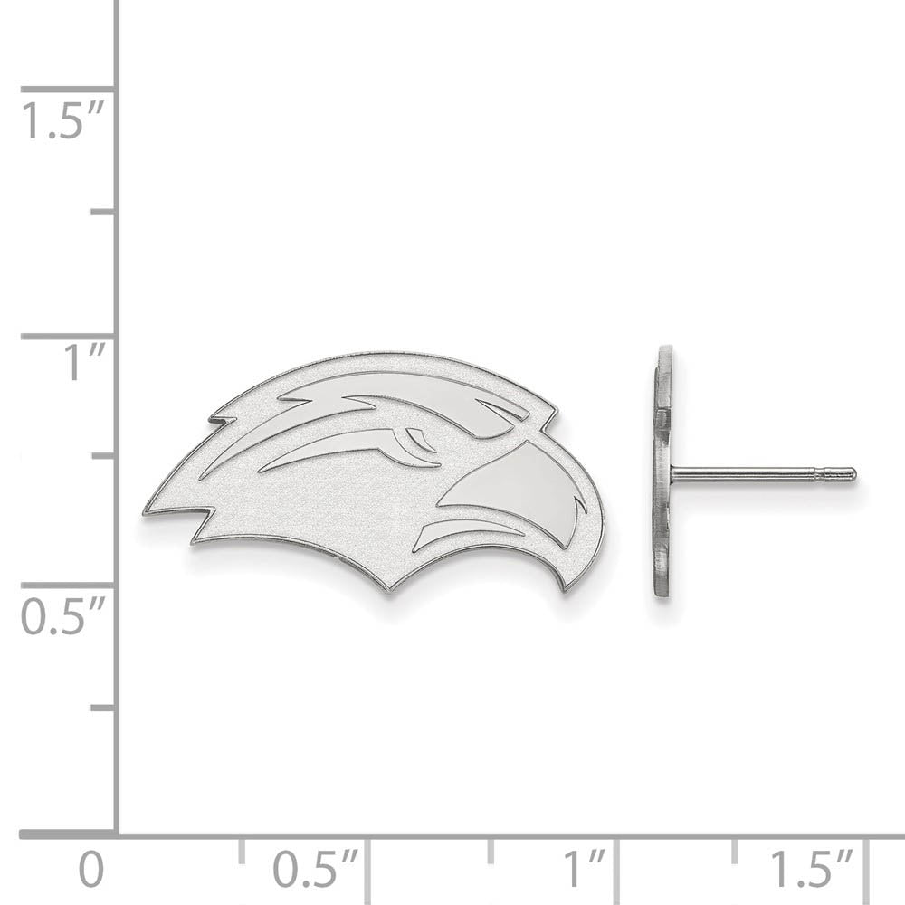 Alternate view of the Sterling Silver University of Southern Miss Small Post Earrings by The Black Bow Jewelry Co.