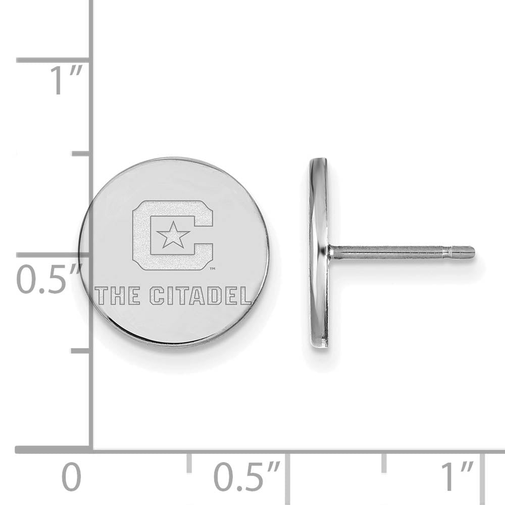 Alternate view of the Sterling Silver Rhodium Plated The Citadel Small Post Earrings by The Black Bow Jewelry Co.