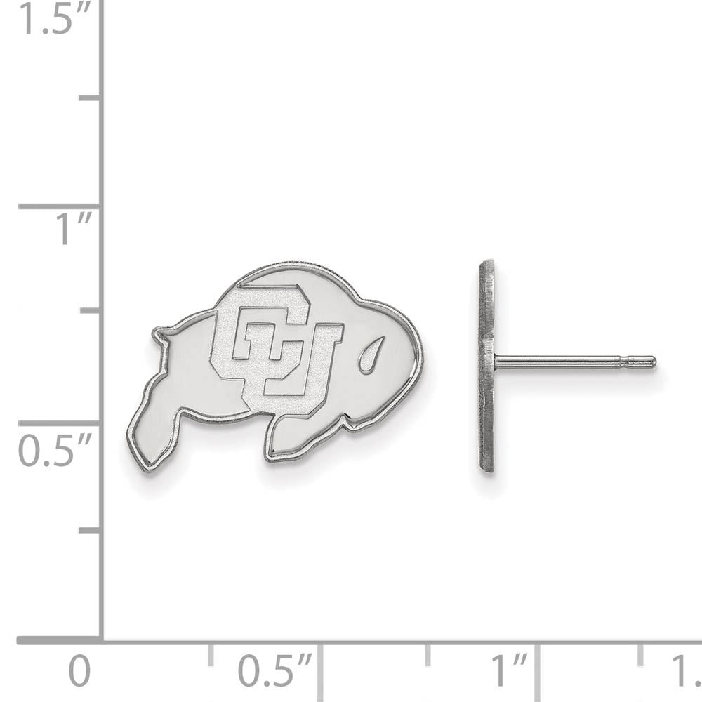 Alternate view of the Sterling Silver University of Colorado Small Post Earrings by The Black Bow Jewelry Co.