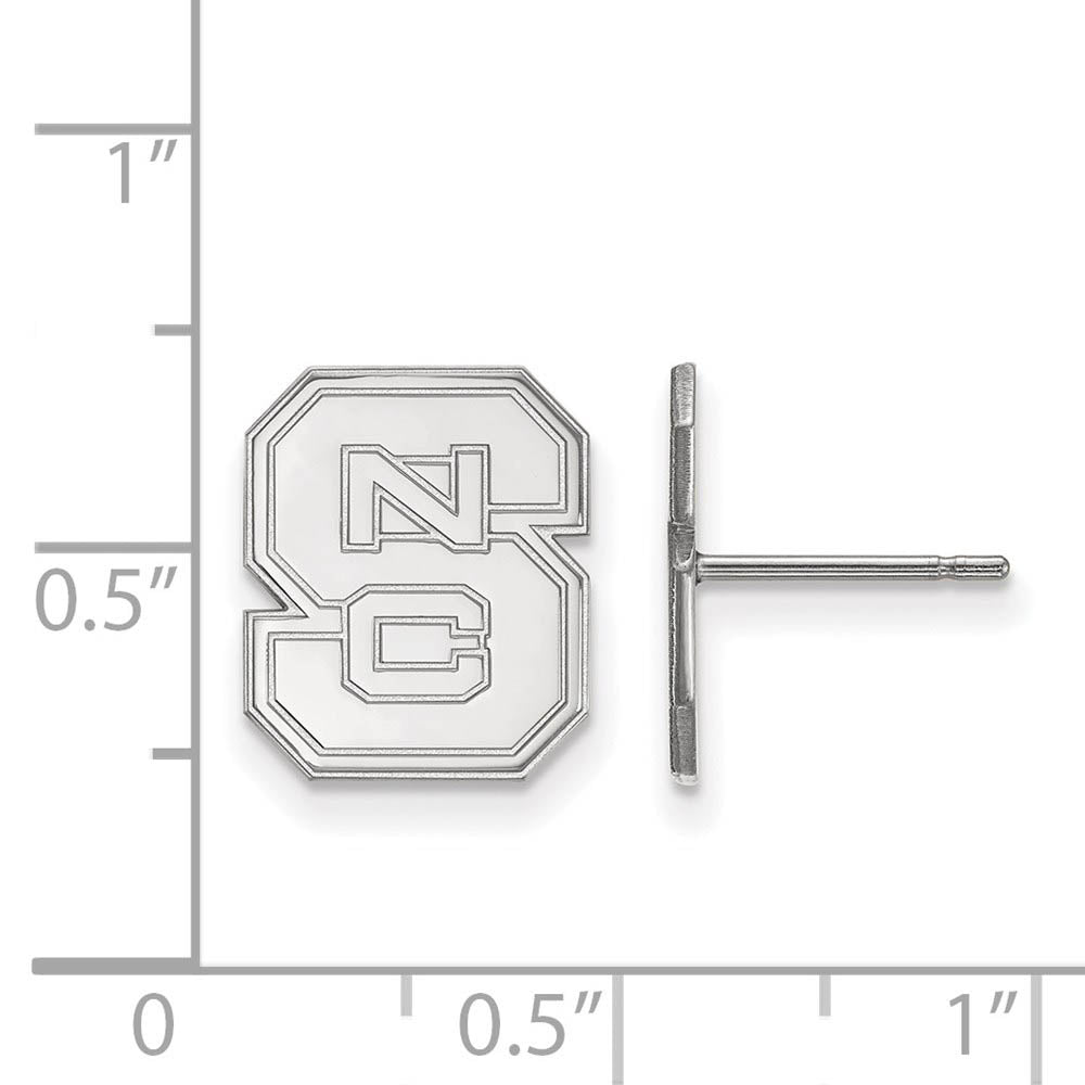 Alternate view of the Sterling Silver North Carolina State Sm 'NCS' Post Earrings by The Black Bow Jewelry Co.