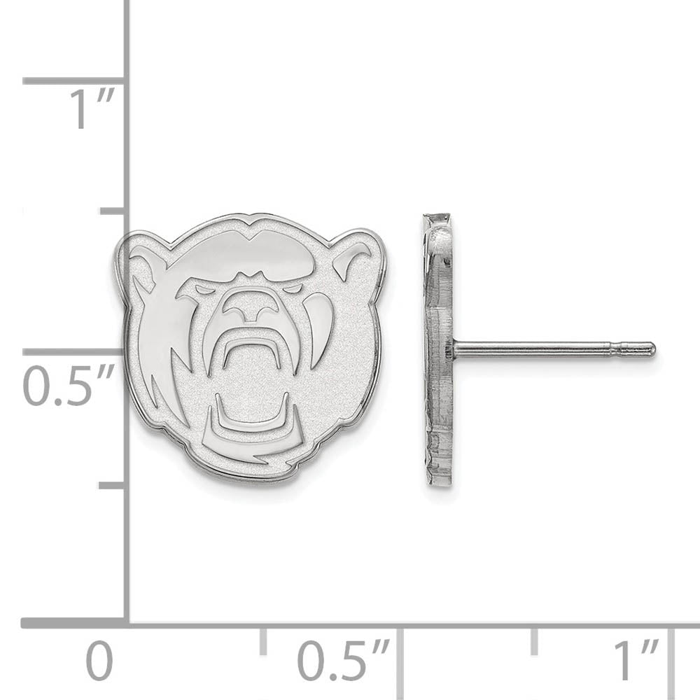 Alternate view of the Sterling Silver Baylor University Small Post Earrings by The Black Bow Jewelry Co.
