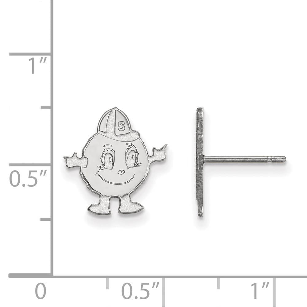 Alternate view of the Sterling Silver Syracuse University Small Mascot Post Earrings by The Black Bow Jewelry Co.