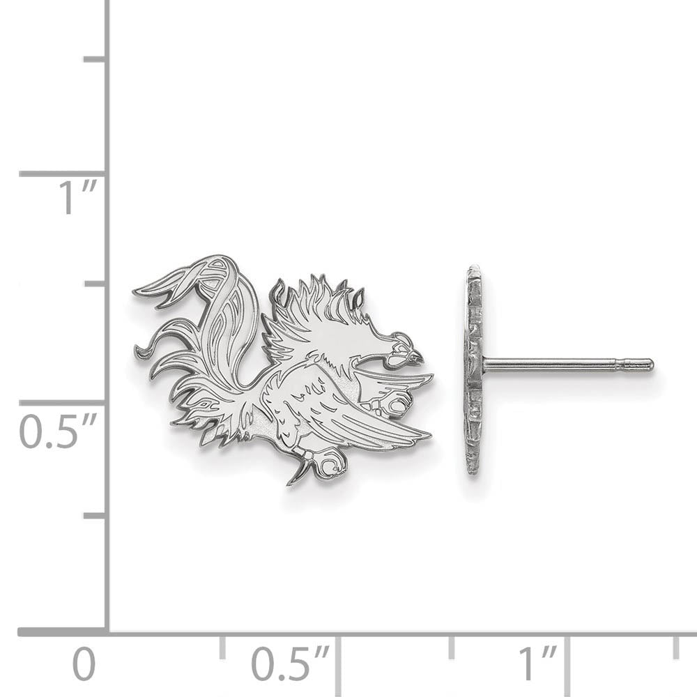 Alternate view of the Sterling Silver U of South Carolina Small Mascot Post Earrings by The Black Bow Jewelry Co.