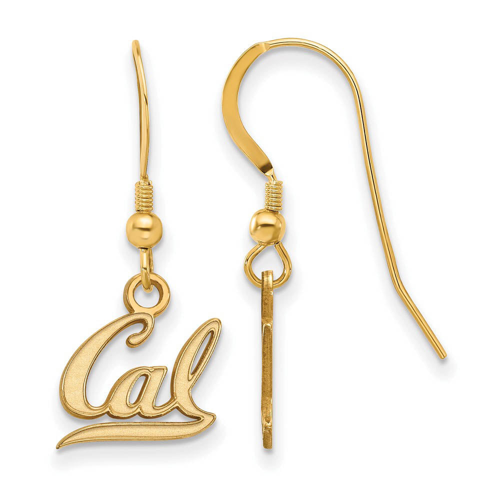 14k Gold Plated Silver U of California Berkeley XS Tiny Dangle Earring, Item E15341 by The Black Bow Jewelry Co.