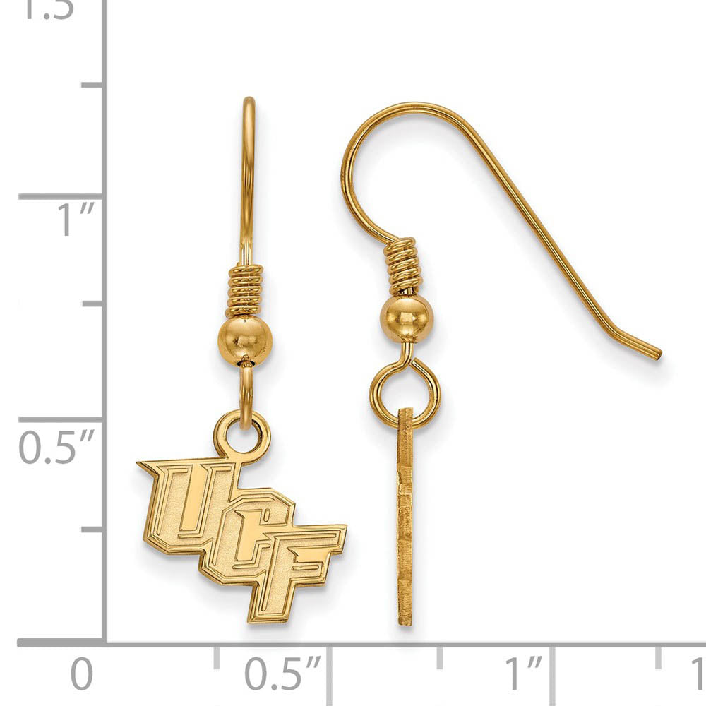 Alternate view of the 14k Gold Plated Silver Univ. of Central Florida Dangle Earring by The Black Bow Jewelry Co.