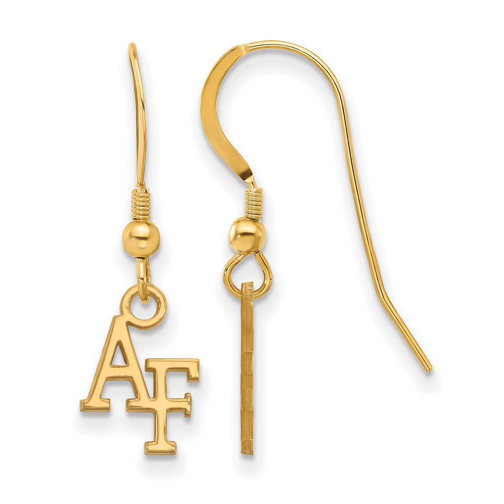 14k Gold Plated Silver Air force Academy XS (Tiny) Dangle Earring, Item E15352 by The Black Bow Jewelry Co.