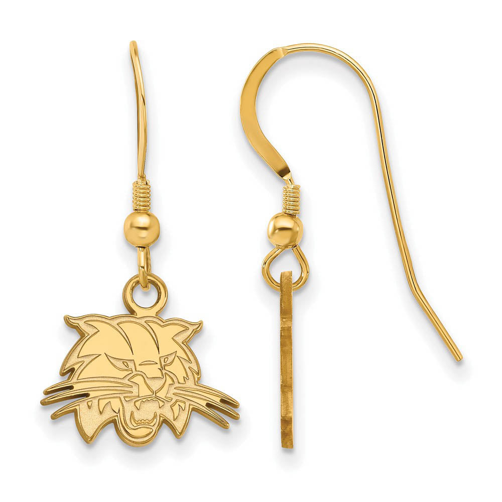 14k Gold Plated Silver Ohio University XS (Tiny) Dangle Earrings, Item E15411 by The Black Bow Jewelry Co.