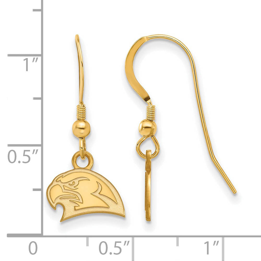Alternate view of the 14k Gold Plated Silver Miami University XS (Tiny) Dangle Earrings by The Black Bow Jewelry Co.