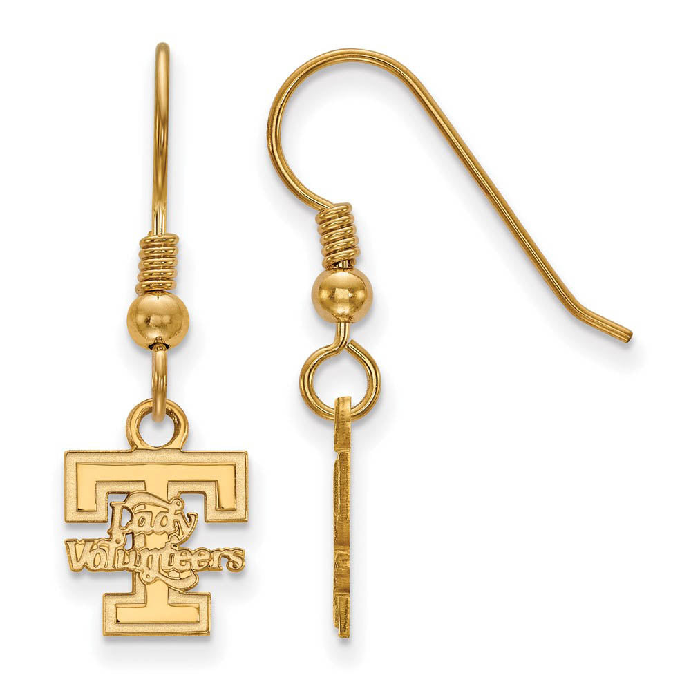 14k Gold Plated Silver University of Tennessee XS Tiny Dangle Earrings, Item E15439 by The Black Bow Jewelry Co.